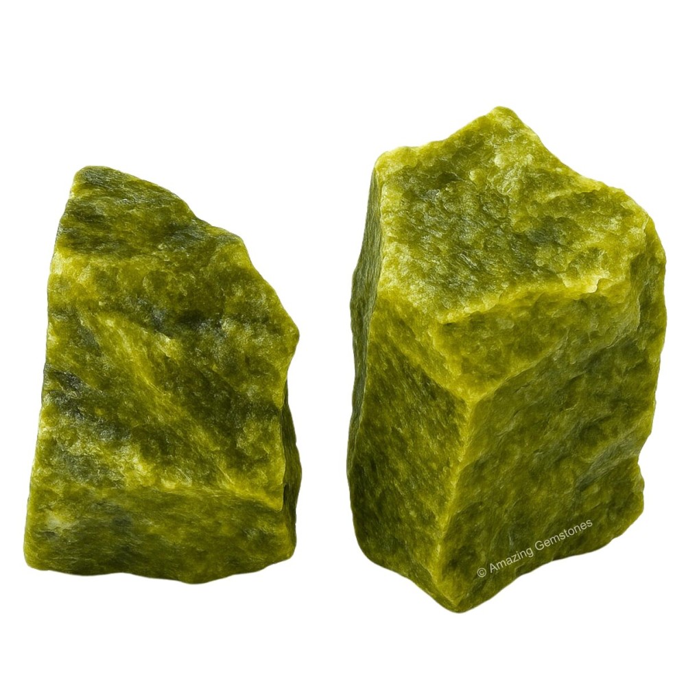 Amazing Gemstone 2 Pieces Vesuvianite Raw Crystals and Healing Stones, Natural Rocks for Tumbling and DIY Raw Stones and Crystals