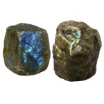 Amazing Gemstone 2 Pieces Labradorite Raw Crystals and Healing Stones, Natural Rocks for Tumbling and DIY Raw Stones and Crystals