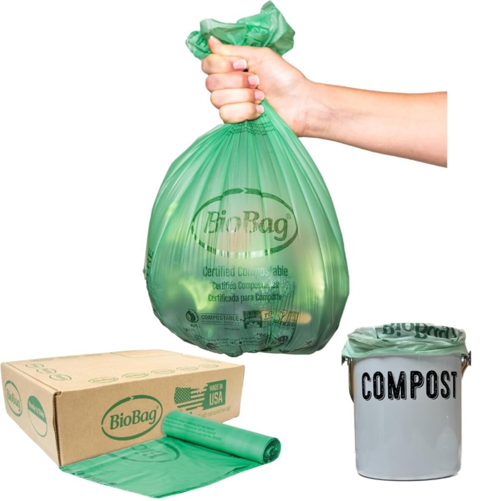 4 Gallon Compostable Trash Bags by BioBag, 75 Count, BPI Certified, Meets ASTM D6400 Standards, Made in USA, Small Kitchen & Bathroom Liners