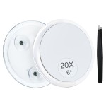 MIYADIVA 20X Magnifying Mirror Suction Cup for Easy Mounting, Use for Makeup Mirror, Travel Stick on Shower Mirror for Plucking Eyebrows 6 Inch