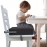 Eiury Toddler Booster Seat Dining Table Kitchen Chair, Waterproof Anti-Scratch PU Cushion, Non-Slip Bottom, Adjustable Buckle Straps, Easy Clean Portable Seat Cushion (Dark Grey)