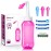 Neti Pot Sinus Rinse Bottle Nose Wash Cleaner Pressure Rinse Nasal Irrigation for Adult & Kid BPA Free 300 ML with 30 Nasal Wash Salt Packets and Sticker Thermometer (Pink)