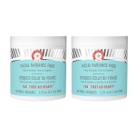 First Aid Beauty - Facial Radiance Pads with Glycolic & Lactic Acids, Daily Exfoliating Pads with AHA, Visibly Smaller Pores, Help Tone & Brighten Skin, One-Step Makeup Prep, Compostable, 60, 2ct