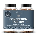 Conception For Him - Fertility Supplements for Men, Male Fertility Support & Prenatal - Optimal Sperm Count, Motility Strength - Ashwagandha, Folate Folic Acid, Magnesium, Zinc - 120 Veg Soft Capsules