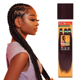 Sensationnel X-pression prestretched braiding hair - 3x braid 58 inch all kanekalon flame retardant synthetic braid for box braids and twists (3 pack, 99J)
