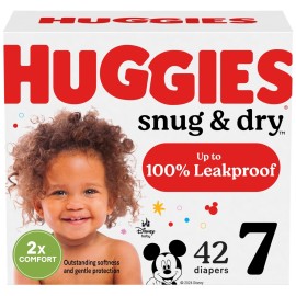 Huggies Size 7 Diapers, Snug & Dry Baby Diapers, Size 7 (41+ lbs), 42 Count, Packaging May Vary