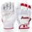 Franklin Sports MLB Baseball Batting Gloves - Shok-Sorb X Batting Gloves for Baseball + Softball - Adult + Youth Padded Non-Sting Pair - White + Red Chrome - Adult Medium