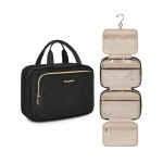 BAGSMART Hanging Travel Toiletry Organizer - Cosmetic Bag for Full Sized Toiletries, Basic-Black