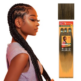 Sensationnel X-pression prestretched braiding hair - 3x braid 58 inch all kanekalon flame retardant synthetic braid for box braids and twists (3 pack, SM1B/27)