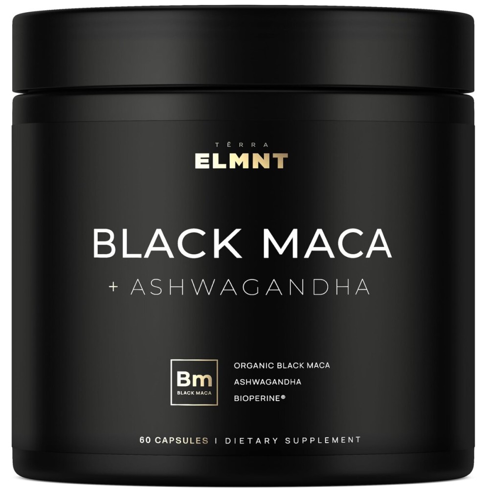 40,000mg 40x Strength Organic Black Maca Root w. Ashwagandha - 1 Highest Potency Black Maca Root Capsules for Men Supplement 40:1 Extract - 100% Pure Maca Peruana, Maca Powder Pills, Gelatinized