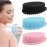 PQRUU 3 Pack Silicone Body Scrubber, Exfoliating Soft Loofah, Scrubber Fit for Sensitive and All Kinds of Skin, Clean Sanitary, Rapid Foaming Black+blue+pink