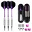 sanfeng Darts Plastic Tip Set - 18g Soft Tip Darts - 16g Dart Barrels w/ 50 O-Rings + 6 Shafts (Purple Aluminum & White Plastic Rod) + Extra 50 Soft Tips Flights Accessories for Electronic Dart Board