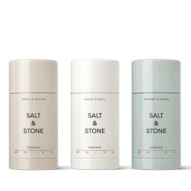 SALT & STONE Aluminum Free Deodorant | Extra Strength 48 Hour Protection for Women & Men | Made with Seaweed Extracts, Niacinamide & Prebiotics (Trio Set)