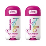 hello Unicorn Aluminum Free Deodorant for Women, Girls, Safe for Kids, Dermatologically tested, Natural Fragrance, 2 Pack