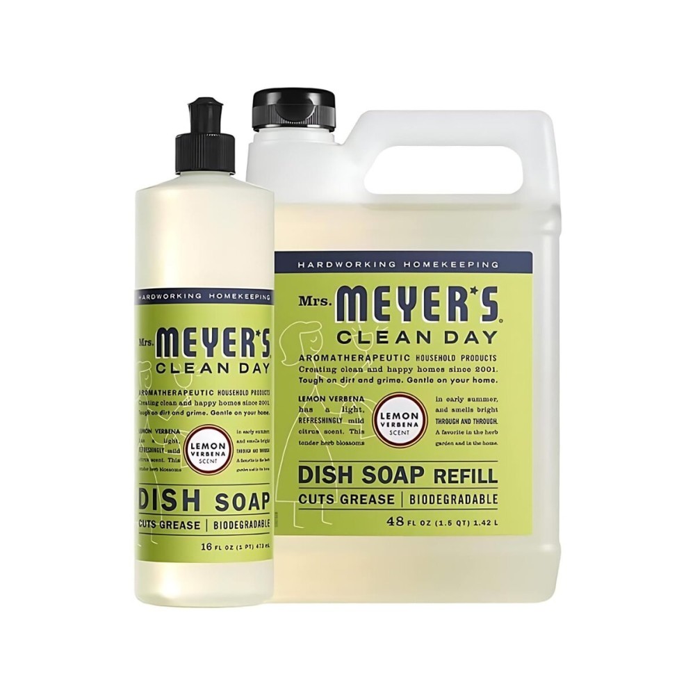 Mrs. MEYER\'S Dish Soap Variety, 1 Dish Soap, 1 Refill, Lemon Verbena, 1 CT
