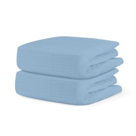 Newton Baby Fitted Crib Sheet (2-Pack) - Ultra Breathable and Soft, Organic Cotton, Fits All Standard Cribs, Sky Blue
