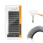 NAGARAKU 6D W Shape Eyelash Extension Supplies Natural Soft Volume 0.07mm C curl 8-15mm Mix Premade Fans Faux Mink Matte Black Cluster Easy Fanning False Lashes