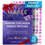 MAREE Star Pimple Patches for Face - Hydrocolloid Acne Patches w/Salicylic Acid, Tea Tree Oil & Centella - Cute Pimple Patches Stars - Teens Zit Patches Stickers - Parches Para Acne - 72 Blemish Dots