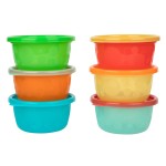 The First Years Take & Toss Toddler Bowls Set - Reusable Toddler Snack Cups - Toddler and Baby Snack Containers with Snap On Lids - Ages 9 Months and Up - 8 Oz - 6 Count