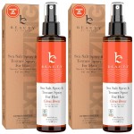 Beauty by Earth Sea Salt Spray for Hair Men & Women - Beach Waves Texturizer, Fine Texturizing Texture Volumizing Spray, Women, Clear, 6 Fl Oz (Pack of 2), Pack 2