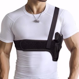 Quick Draw Shoulder Holster - Belly Band Holster for Everyday Comfortable Concealed Carry for Small, Compact and Other Similar Gear (Classic, Single Strap-Right 39Fits up to a 35)