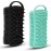 2 PC Silicone Body Scrubber, 2 in 1 Exfoliating Shower Bath Scrubber, Soft Silicone Loofah for Sensitive Skin, Shower Hair Scalp Massager, Easy to Clean, Lather Well (Black&Green)