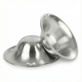 Silver Nipple Shields for Breastfeeding Newborn & A Breastfeeding Essential by Go Mommy - Silver Nursing Cups for Sore Nipple Relief, Protects & Heals Cracked Nipples