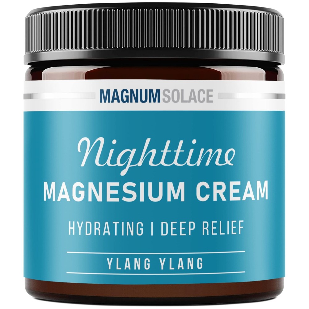 Magnum Solace Magnesium Lotion - Nighttime Magnesium Cream - Apply to Legs, Arms or Chest - Topical Magnesium Chloride - USA Made and Safe for Kids (Ylang Ylang)