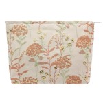 Makeup Bags for Purse Zipper Cosmetic Pouch Large Travel Canvas Make Up Organizer Tool Pouch for Women and Girls,Brocade Flower Pink