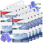 Vacplus Moisture Absorbers, Hanging Closet Dehumidifier Bags, Humidity Packs, Desiccant, Closet Dehumidifiers with Linen Fragrance, 10 Pack, 14.0 OZ