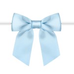 Rainbow Pana 120 Pack Twist Tie Bows for Treat Bags 3 Baby Blue Satin Ribbon Bows for Package Craft Gift Wrapping Decoration