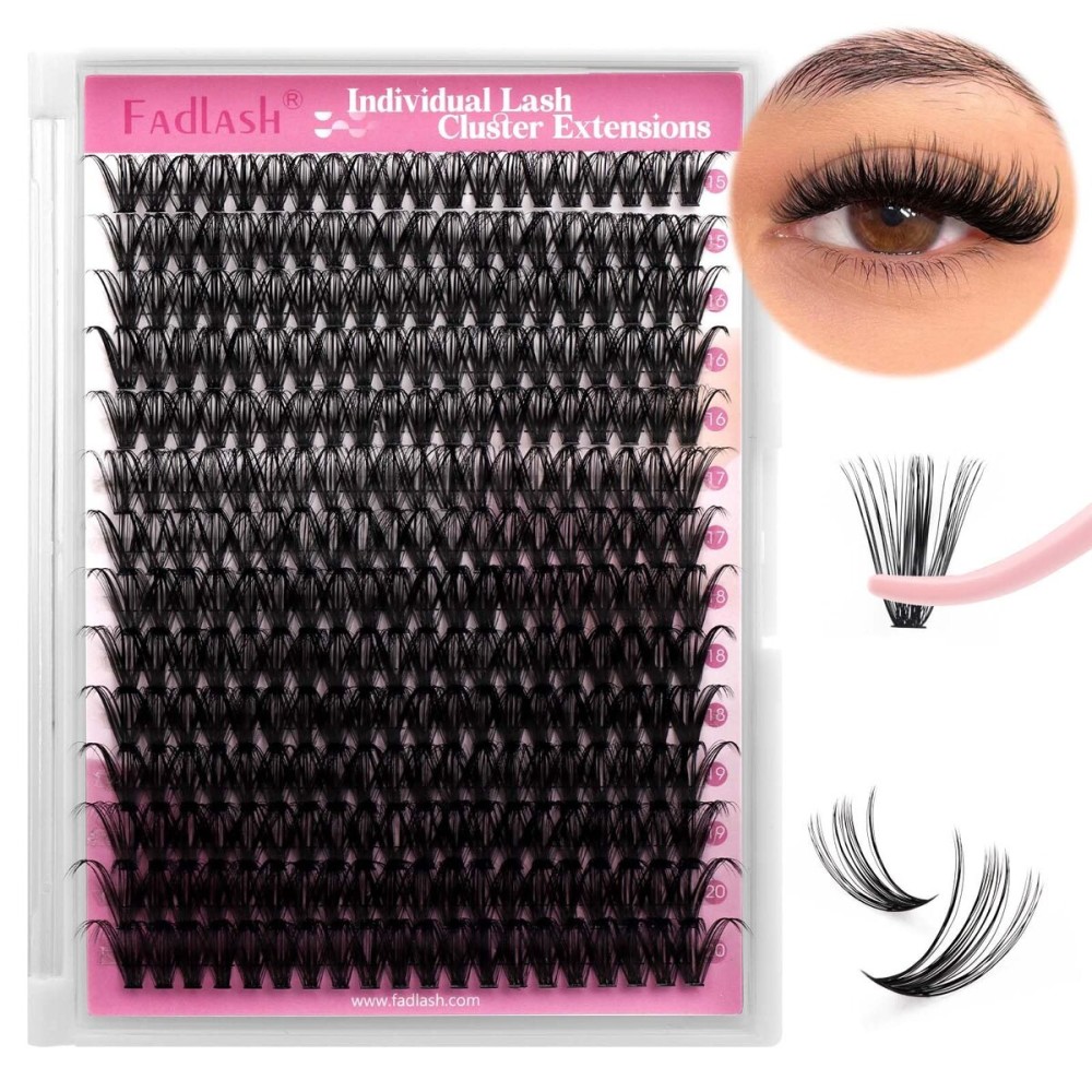 Individual Lashes Big Tray D Curl Lash Clusters 10D 20D 30D 40D Individual Lash Extensions Cluster Lashes Lash Extension Supplies Eyelash Clusters (40D-0.07D, 15-20mm)