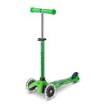 Micro Kickboard | Mini Deluxe LED | Three-Wheeled | Lean-to-Steer Swiss-Designed Micro Scooter | Motion-Activated Light-Up Wheels | Toddlers & Children Ages 2-5 (Green/Blue)