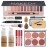 12-Color Pro Makeup Kit for Women - Eyeshadow, Foundation, Lipstick, Blush, Brushes, Eyeliner Stamp