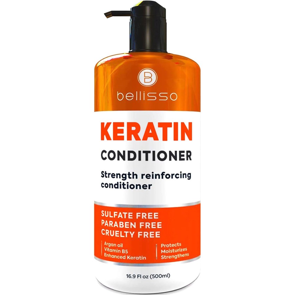 Keratin Conditioner - Sulfate and Paraben Free Deep Treatment for Dry, Damaged Hair - Salon Formula - For Curly, Color Treated, Straight and Frizzy Hair - for Women and Men to Repair Split Ends