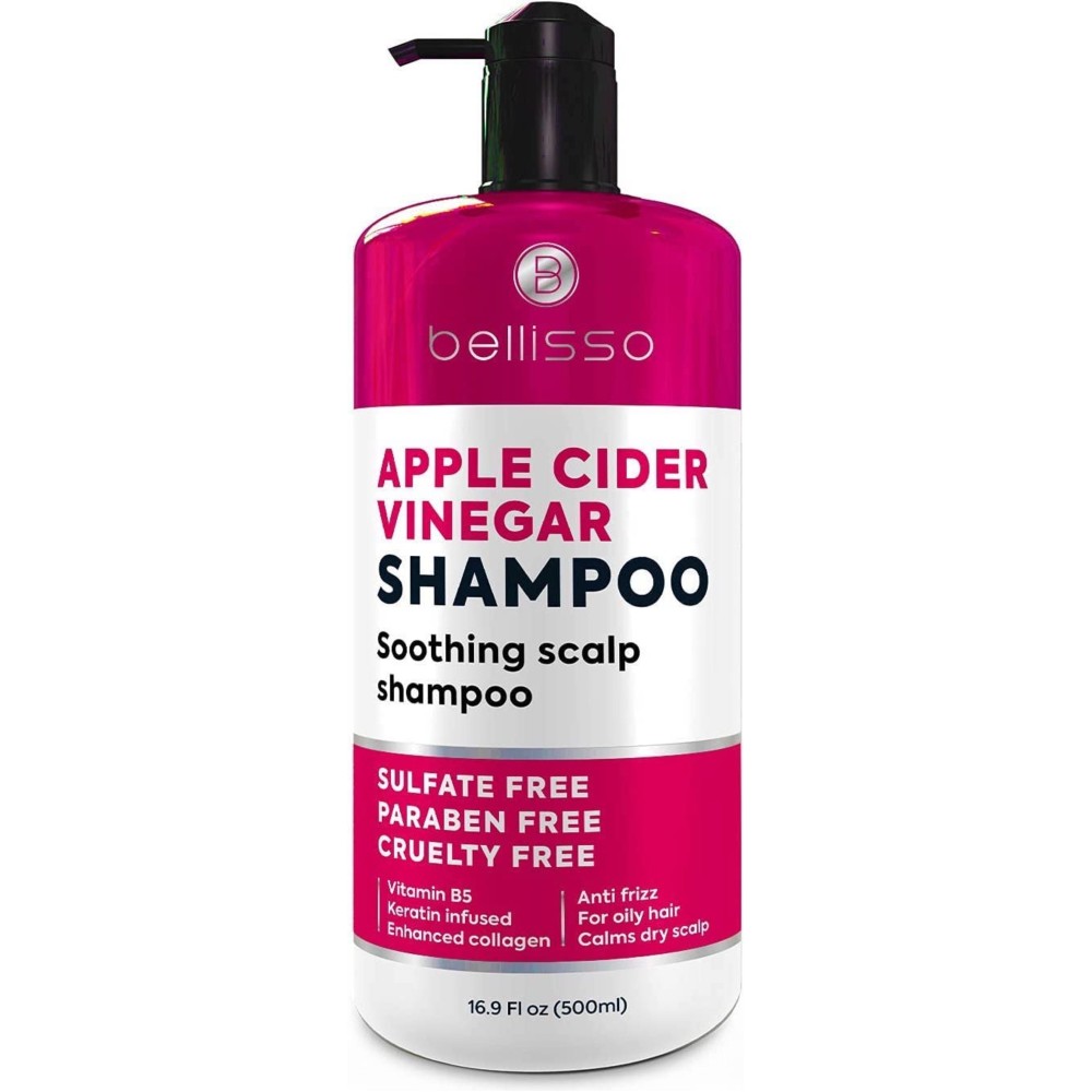 Apple Cider Vinegar Shampoo - Sulfate Paraben and Silicon Free Anti Dandruff Product for Women and Men - Deeply Moisturizing Formula - Dry Scalp Treatment for Oily Hair - Professional Grade Products