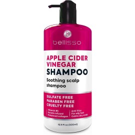 Apple Cider Vinegar Shampoo - Sulfate Paraben and Silicon Free Anti Dandruff Product for Women and Men - Deeply Moisturizing Formula - Dry Scalp Treatment for Oily Hair - Professional Grade Products