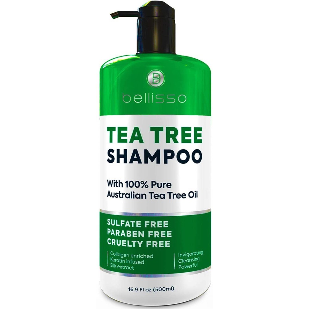 Tea Tree Oil Shampoo - Sulfate and Paraben Free with Collagen Keratin - Ideal for Women and Men with Oily Hair and Scalp Buildup - Anti Dandruff Treatment for Itchy, Dry Scalps - Salon Grade Products