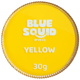 Blue Squid Face Paint Water Based Single Cake Professional Face Paint & Body Paint - Water Activated, Kids Adults Face Painting for Costume, Halloween Makeup, Cosplay - Classic Yellow Face Paint 30g