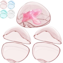 Smlpuame Pacifier Case,3 Pack BPA Free Pacifier Holder Case,Transparent Container Box for Baby BinkyNot Included),Essential Pacifier Accessories,Alway Keep Paci Clean,Easy to Clean(Pink)