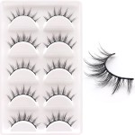 Veleasha Manga Lashes Spiky False Eyelashes 100% Handmade Eyelashes Anime Fake Lashes Lightweight Wispy Lashes 5 Pairs Pack (6D75)