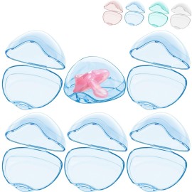 Smlpuame Pacifier Case,6 Pack BPA Free Pacifier Holder Case,Transparent Container Box for Baby BinkyNot Included),Essential Pacifier Accessories,Alway Keep Paci Clean,Easy to Clean(Blue)