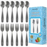 CHILLOUT LIFE Stainless Steel Kids Silverware Set 12 Pieces - Child and Toddler Safe Flatware - Kids Utensil Set - Metal Kids Cutlery Set (Includes 6 Small Kids Spoons & Kids 6 Forks)