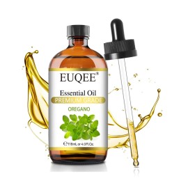 EUQEE Oregano Essential Oil 4oz / 118ML Large Capacity Oregano Oil Pure Aromatherapy Essential Oils with Glass Dropper for Candle Soap Making, Diffusers