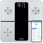 Vitafit Smart Bathroom Scale Body Weight, High Accuracy Assured by Weight Scale Professional Factory Since 2001, App Sync 13 Body Composition Including BMI, Body Fat and Muscle, 400lb, LED, Silver