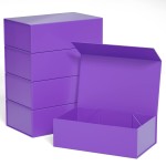 Purple Gift Boxes 10x6x3 with Magnetic Closure Lid Gift Boxes for Presents,Bridesmaid Gifts Box,Cute Box,Luxury for Gift Packaging, Magnetic Gift Box for Wrapping Gifts (Purple/5PCS)