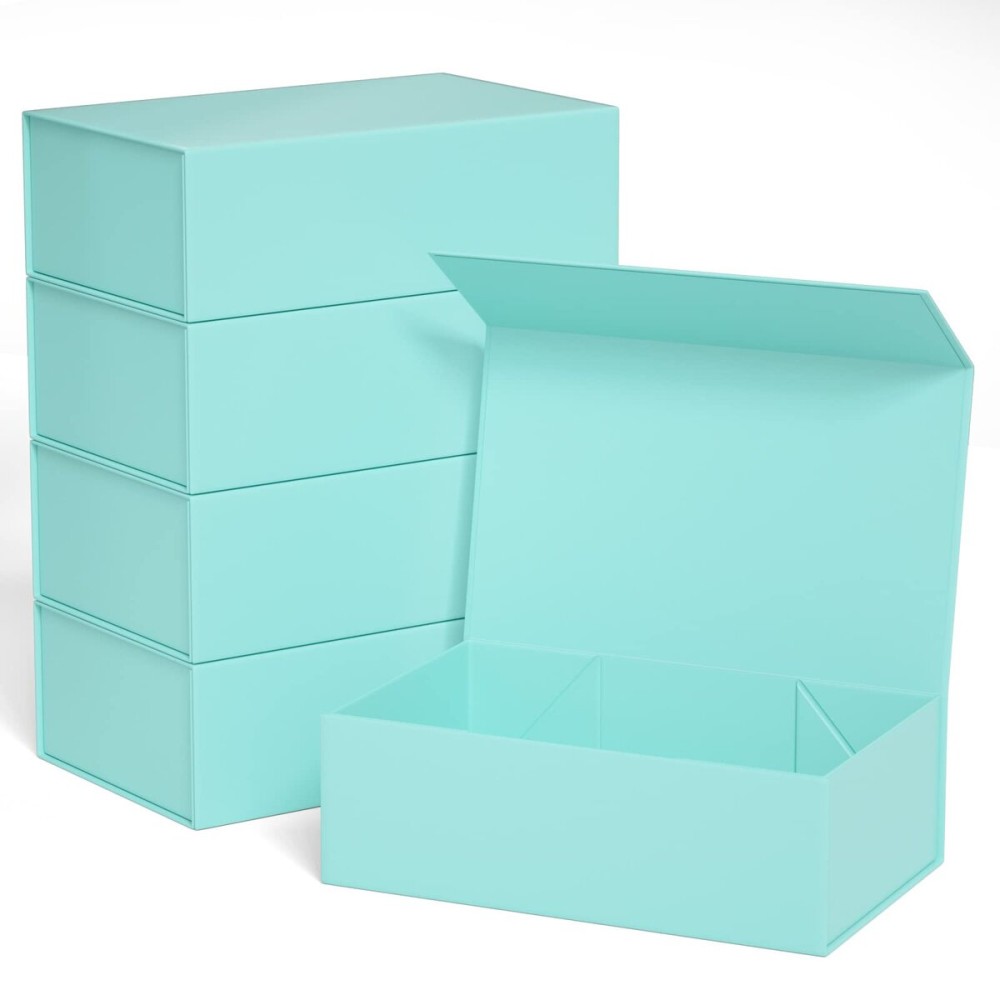 Gift Boxe 12 x 6 x 4 with Magnetic Closure Lid Gift Boxes for Presents,Bridesmaid Gifts Box,Cute Box,Birthday Gift box,Luxury for Gift Packaging, Magnetic Gift Box for Wrapping Gifts (Light Blue/5PCS)