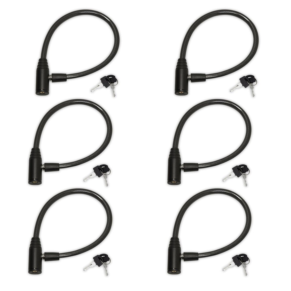 Urban August Child-Proof Refrigerator Lock for Kids & Adults - Lock for French Door Fridge and Cabinet (Regular, Black, 6 Pack Keyed Alike)