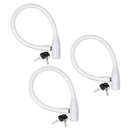 Urban August Child-Proof Refrigerator Lock for Kids & Adults - Lock for French Door Fridge and Cabinet (Regular, White, 3 Pack Keyed Alike)