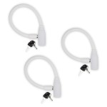 Urban August Child-Proof Refrigerator Lock for Kids & Adults - Lock for French Door Fridge and Cabinet (Small, White - 3 Pack Keyed Alike)